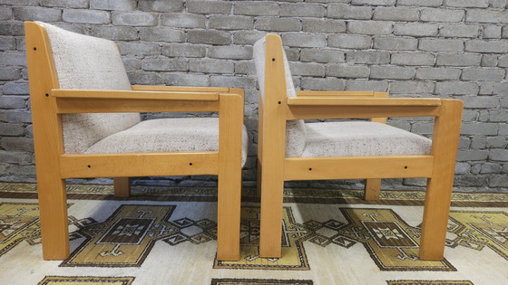 Image 1 of Paar bouclette wollen fauteuils 1970