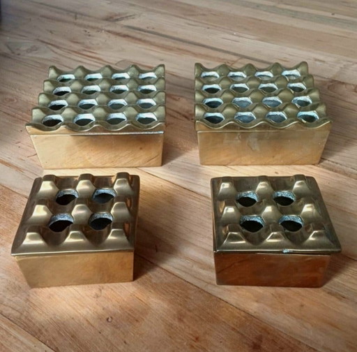 Set 4 Vintage-Messing-Ultima-Asbakken-Beck & Jung – decoratie, Brass