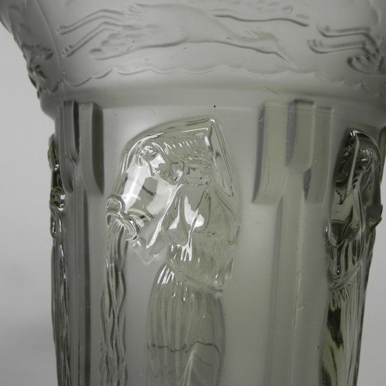 Image 1 of Art Deco vase with images of 6 ladies and 6 herons, 1930s