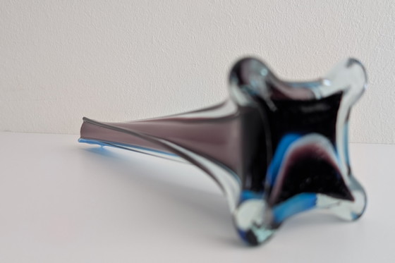 Image 1 of Vintage Murano Style Sommerso Vase – Purple & Blue – 1960s/1970s – 30 cm