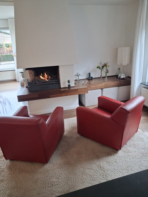 2× Arketipo design fauteuil – Italiaans – leder