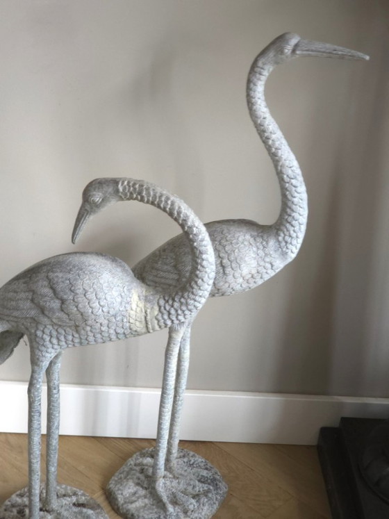 Pair of Monumental Antique Zinc Garden Birds (96 cm) – Art Deco – Sculpture, Metal (photo 10 of 10)
