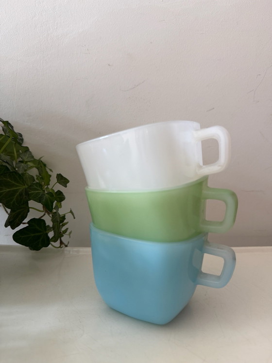 Juego de 3 tazas de Opalina, Loza, Vidrio, Multicolor (foto 4 de 5)