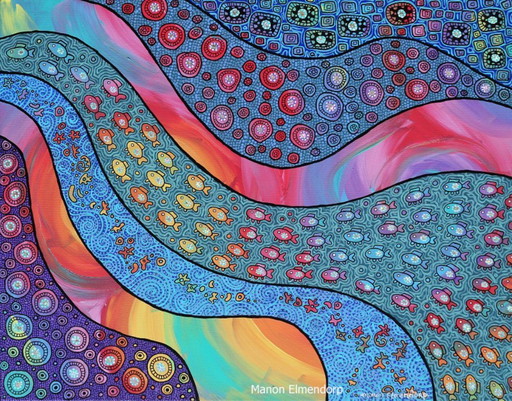 Unique Hand-Painted Painting "Ocean Life" Art New