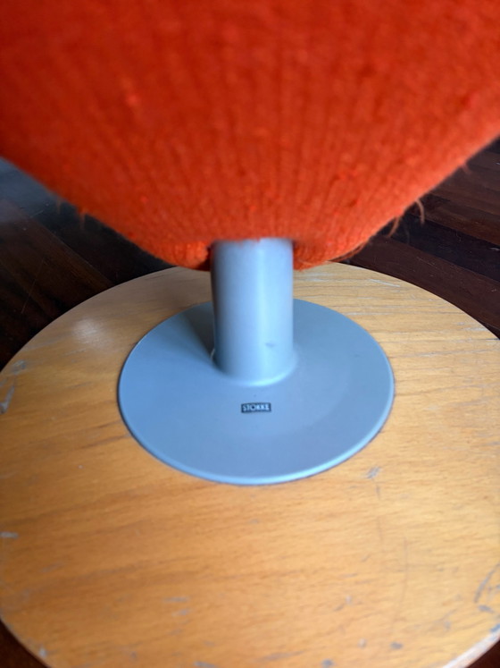 Peel ergonomic Armchair by Variér (Stokke) with ottoman - Olav Eldøy, Metal, Textile, Brown (photo 9 of 10)
