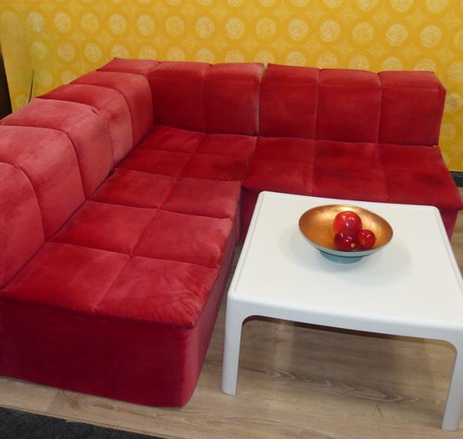 Modulares Sofa 3 Elemente Ecksessel Sessel Schaumstoff Lübke Modell Q-System 90er Jahre