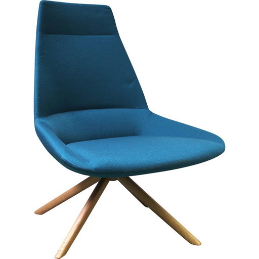 Sillones de oficina vintage Dunas XL en madera clara y tela para Inclass