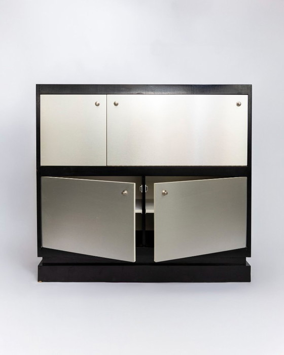 Image 1 of Mobile bar in metallo spazzolato di De Coene, Belgio, anni '70