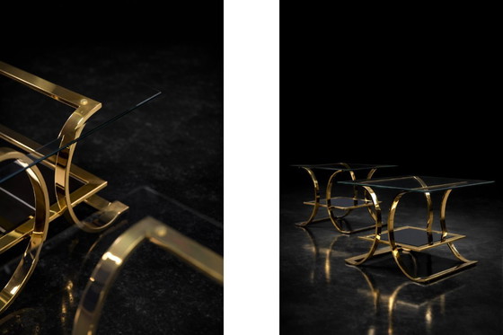 Image 1 of Vintage Mid-Century Italian Modern Glass Coffee Tables, 1960s, Set of 2