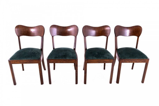 Ensemble de chaises Art déco, Pologne, années 1930.