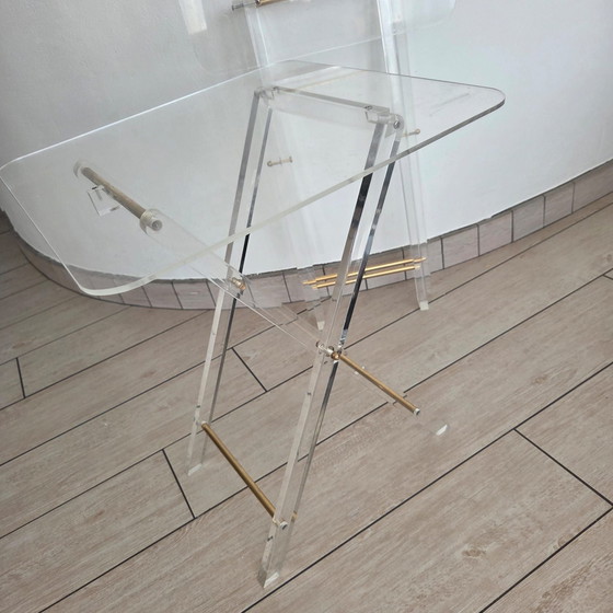 Tavolini vintage in plexiglas, Ottone, Trasparente (foto 9 di 15)