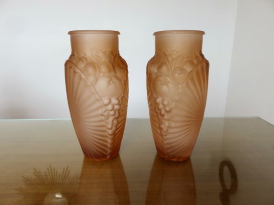 Coppia di Vasi Art Déco, Firmati Souchon Neuvesel, Francia, 1940 – Glass (photo 7 of 11)