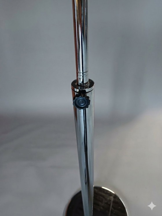 Image 1 of Italian arc lamp with marble base and chrome, 70's