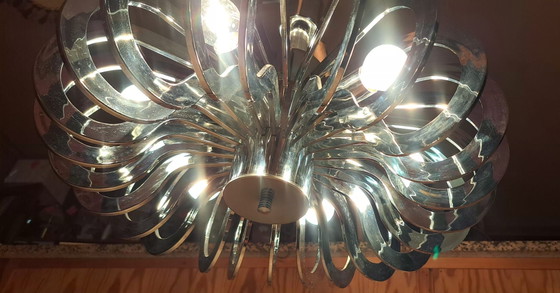 Pop Art / Space Age Lampe 60er Jahre, Deckenleuchten, Metall, Kunststoff, Silber (Foto 7 von 9)