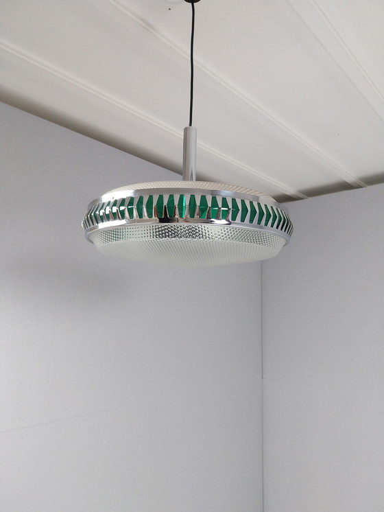 Image 1 of Lampe suspendue OVNI vintage de l'ère spatiale, années 1970