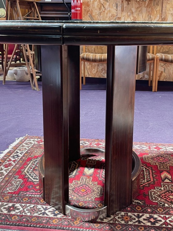 Image 1 of Table vintage en marbre vert de mer et palissandre années 1970