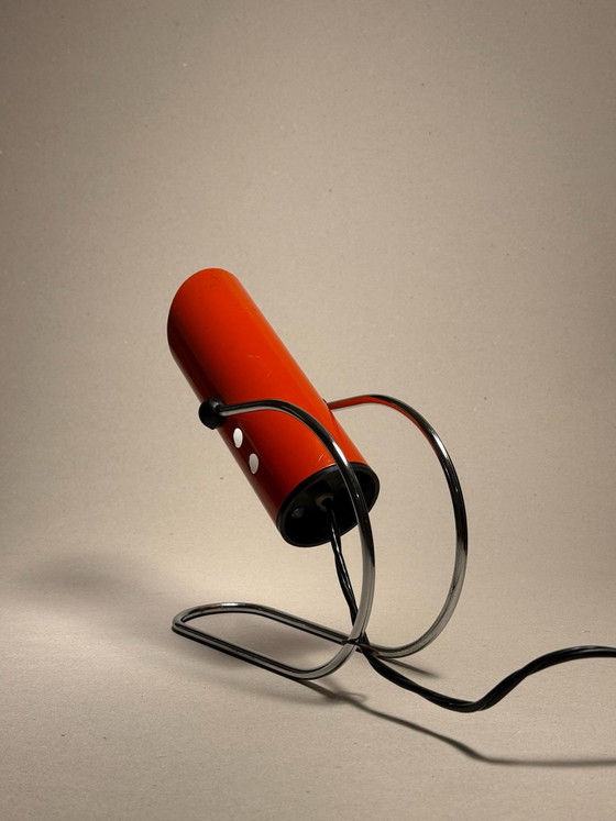 Vintage Space Age "Tube" Table lamp – 1960s/1970s – Arredoluce / Lightolier, Chrome, Metal (photo 5 of 15)
