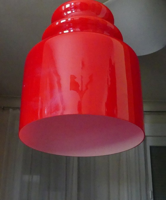 Image 1 of Peill&Putzler ceiling lamp red 1970s UK1aEb