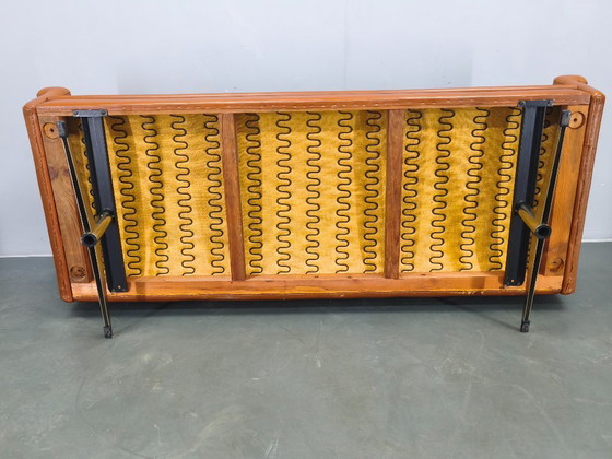 Image 1 of Canapé en cuir danois Svend Skipper, couleur cognac chromé, années 1960