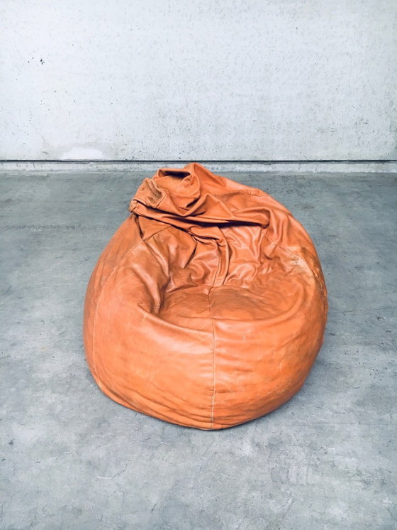 Image 1 of Pouf in pelle patchwork dal design vintage, Italia anni '70