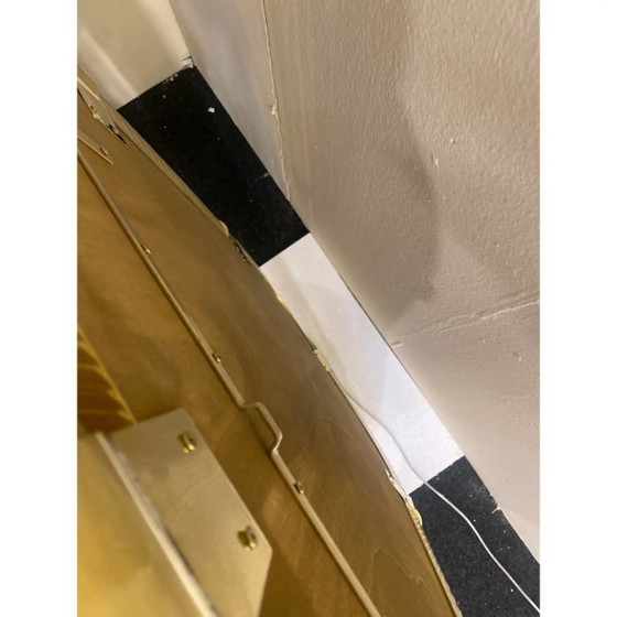 Image 1 of Elegante specchio da parete in vetro di Murano color oro "Torciglione" in stile Barovier