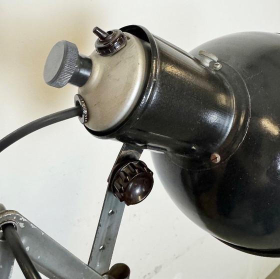 Image 1 of Lampada da parete industriale a forbice in smalto nero, anni '50