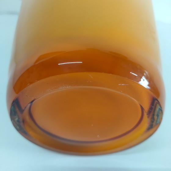 Image 1 of Amberkleurige Fazzoletto bloemenvaas (Murano glas)