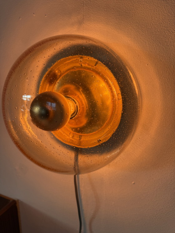 Image 1 of Vintage bubble glass wall lamp, Glashütte Limburg '70