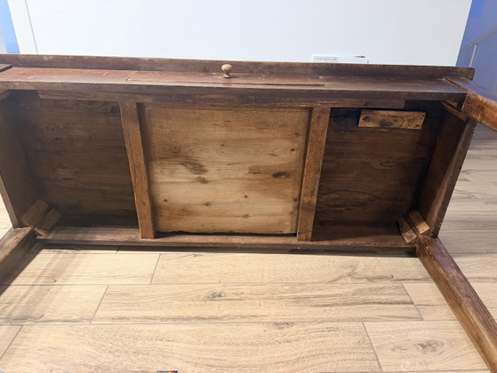 Table rustique vintage en bois massif de la fin du XIXe siècle – Tables de salle à manger, Wood (photo 3 of 4)