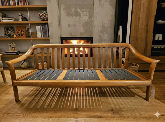 Image 1 of Mid-Century Design-Ikonen: Komplettes 4-teiliges Set - 2 Knoll Collection Sessel, 1 Sofa 3er & Couchtisch in gutem Zustand