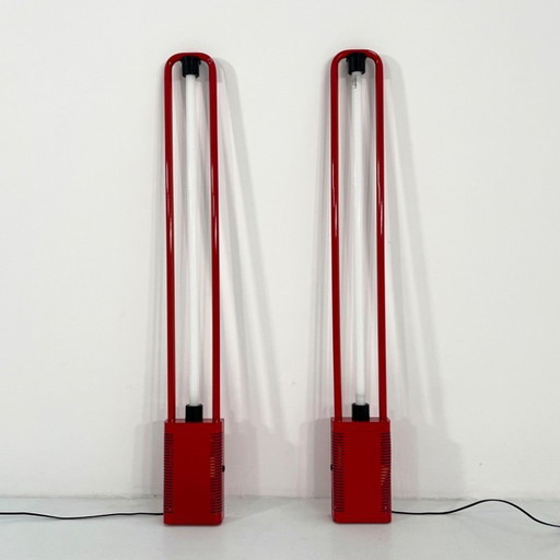 Lampe néon Red Uno de Gian N. Gigante pour Zerbetto, années 1980