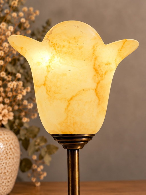 Set van 2 vintage tafellampen – Glass, Brass (photo 2 of 5)