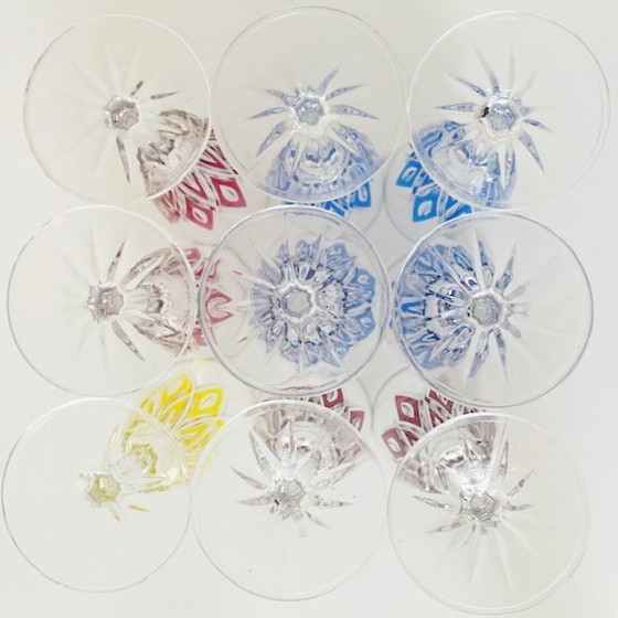 Image 1 of Ensemble de verres à champagne VMC France Reims Harlequin 1960s