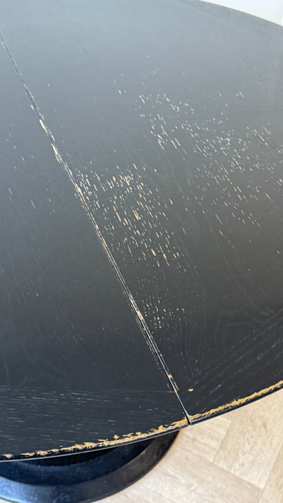 Image 1 of Vintage zwarte ronde eettafel 