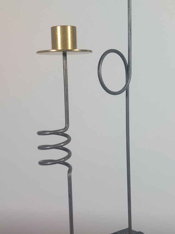 Image 1 of 3x candelieri vintage Ikea Ehlen Johansson Krasen in metallo e granito