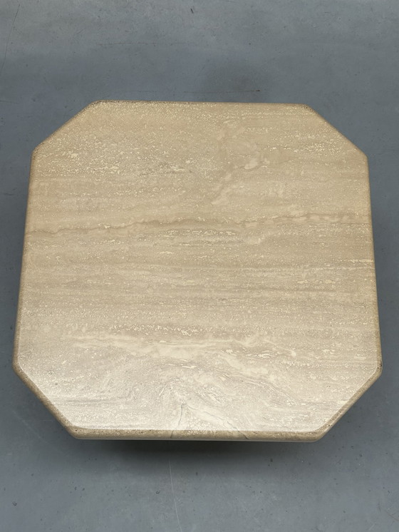 Image 1 of table d'appoint vintage en travertin