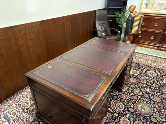Scrivania Chesterfield classica inglese – Scrivanie, Leather, Wood (photo 15 of 19)