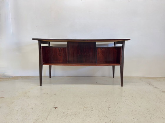 Image 1 of Rosewood Desk By Gunnar Nielsen For Tibergaard, 1960s.