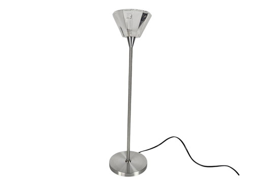 Hala Zeist - Lámpara de mesa - Cristal - Aluminio cepillado - Años 80
