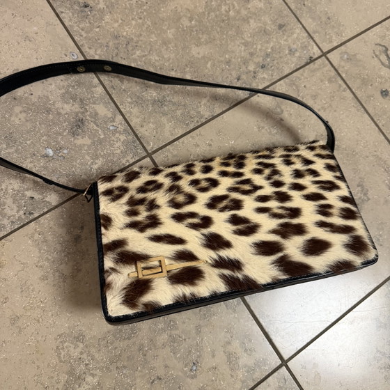 Image 1 of Borsa a tracolla vintage Corbeau Curio in pelle e pelo di cavallino – Nuova