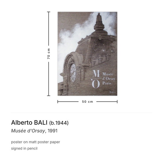 Image 1 of Alberto BALI Musée d'Orsay Signiertes Plakat 1991