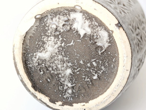 Image 1 of 1960 Grote Scheurich Keramische Vaas | Prisma Decor Grijs Blauw | West Duitsland