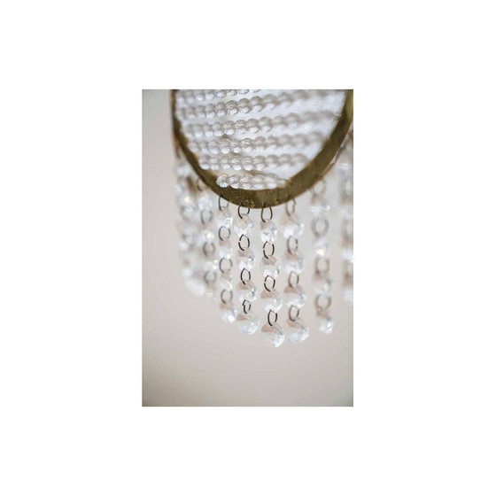 Image 1 of Vintage table lamp in metal and crystal by Nara gaufré, Italy