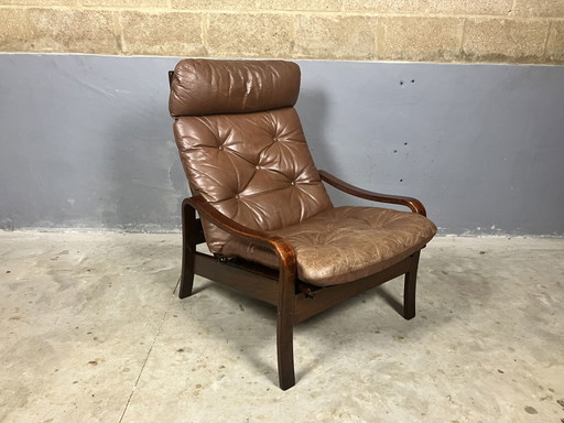 Poltrona relax in pelle di design danese