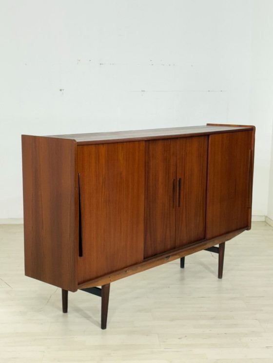 Image 1 of Buffet haut de design danois / Buffet en teck / Meuble bar / Meuble de salon / Meuble vintage