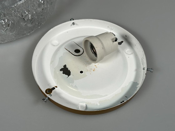 Image 1 of 60er 70er Jahre Deckenlampe Plafoniere Flush Mount Glas Metall Space Age Design