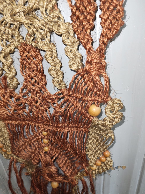 Image 1 of Beautiful Original Vintage Macramé Wall Hanging – 1970s – Boho Chic