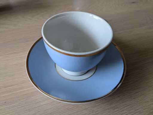 Royal Doulton "Bruce Oldfield" 2004 Tasse et soucoupes bleu poudré