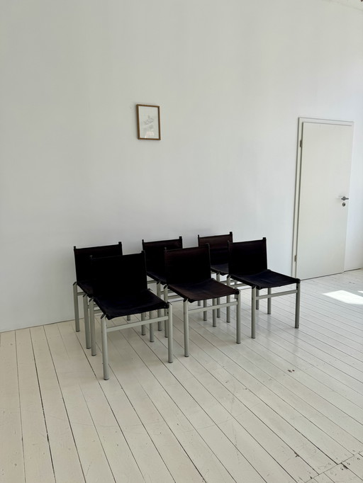 6x Chaise "Mastro" par Afra et Tobia Scarpa pour Molteni, Italie, années 1980