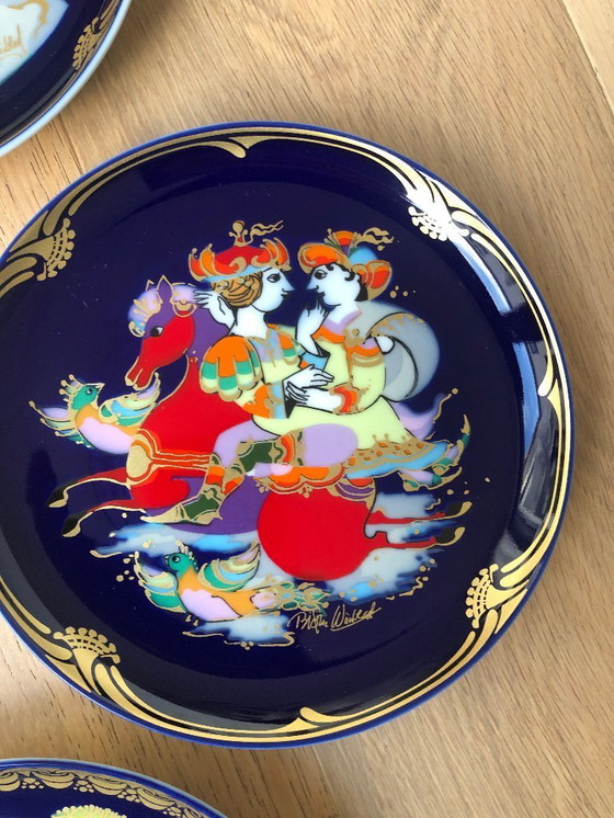 Image 1 of Set of 14 Rosenthal collector plates designed by Bjorn Wiinblad